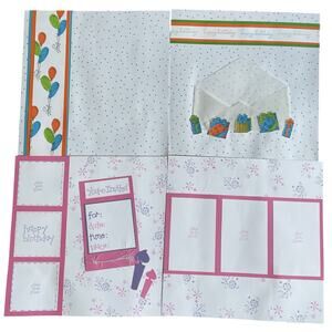 Lot Journaling Happy Birthday Scrapbook Layouts‎ 12x12 Stamped CTMH Paper Crafts